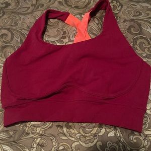 3 for $20 Fabletics Bra Size L Maroon with Orange Straps